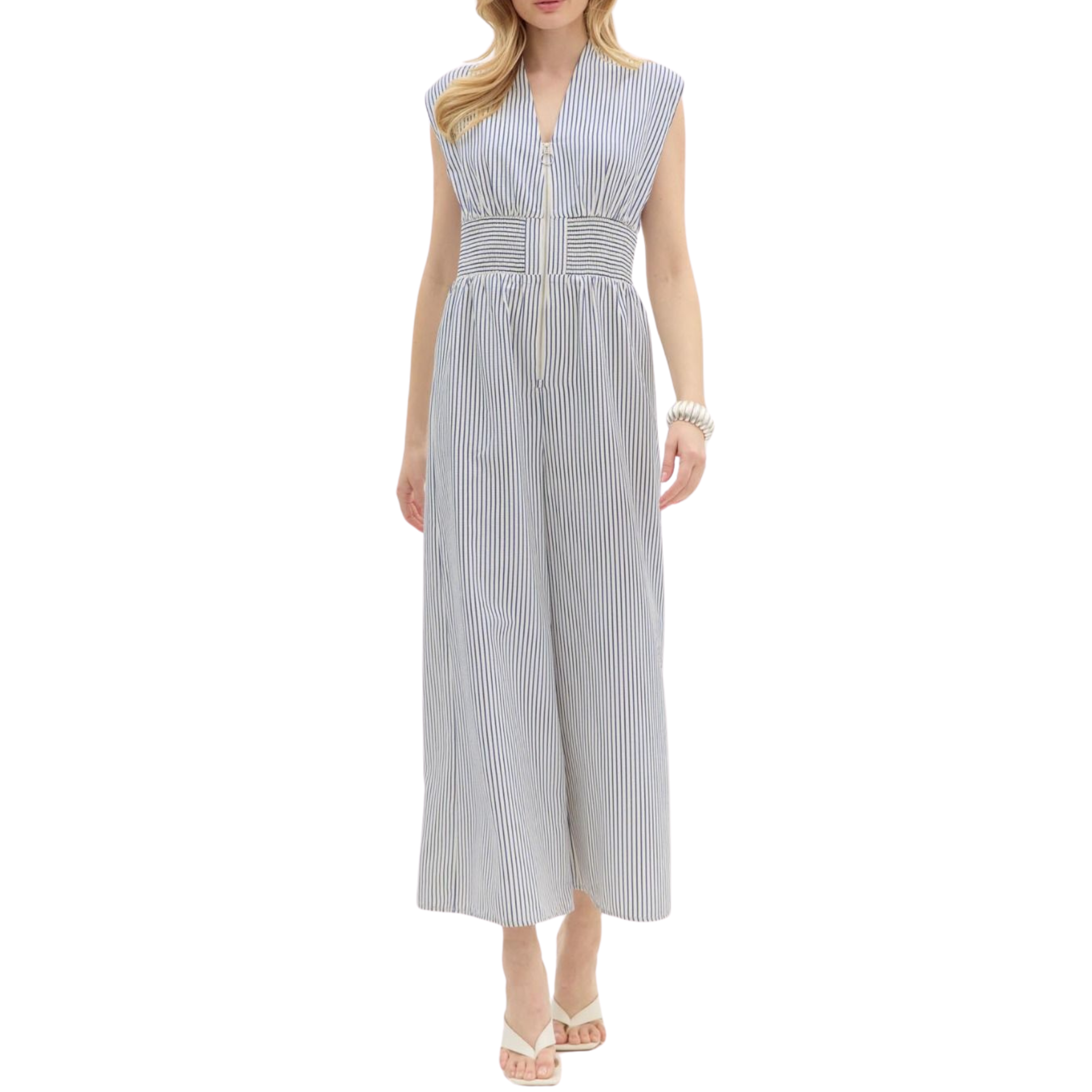 Coastal Stripes Sleeveless Jumpsuit