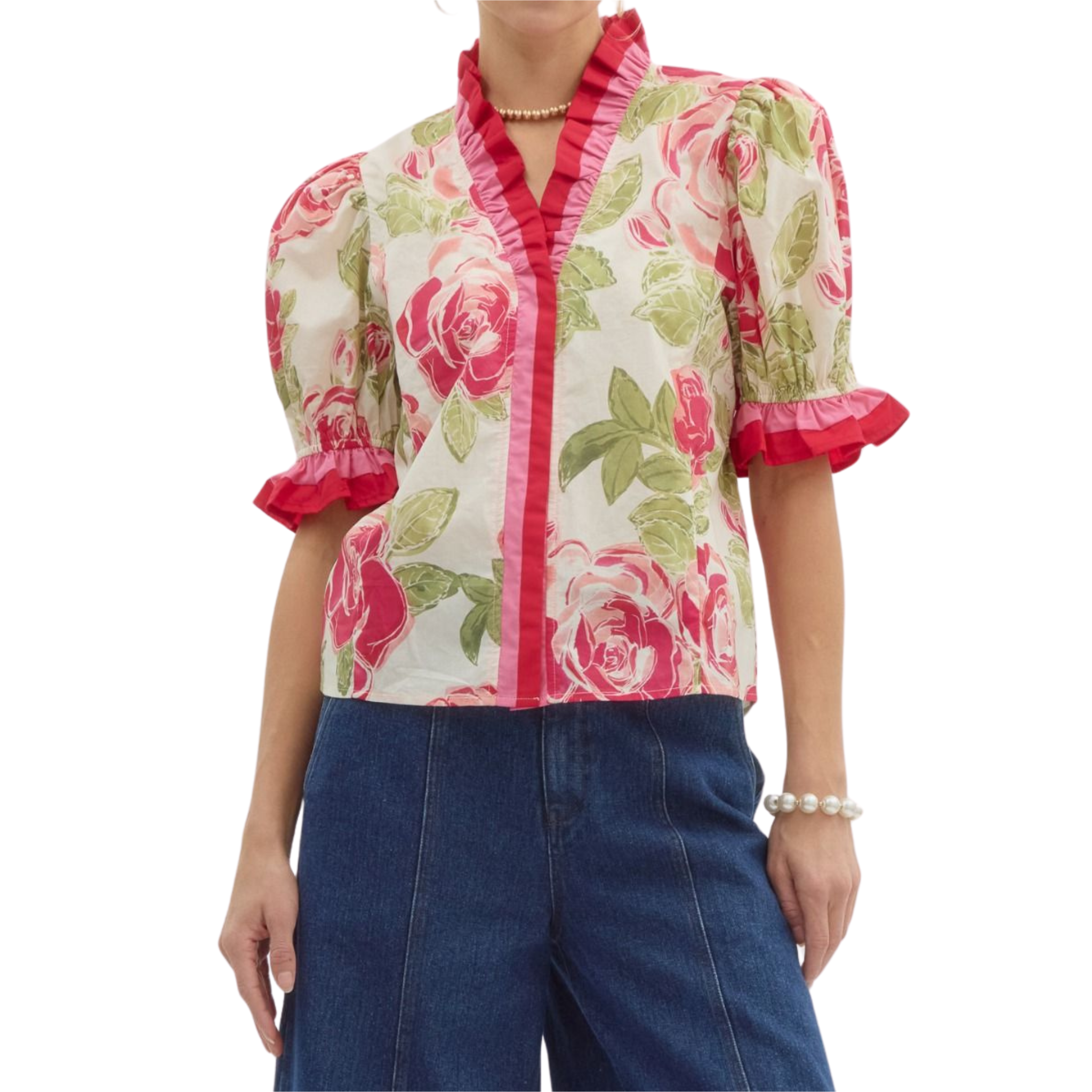 The Marigold Ruffle V-Neck Top