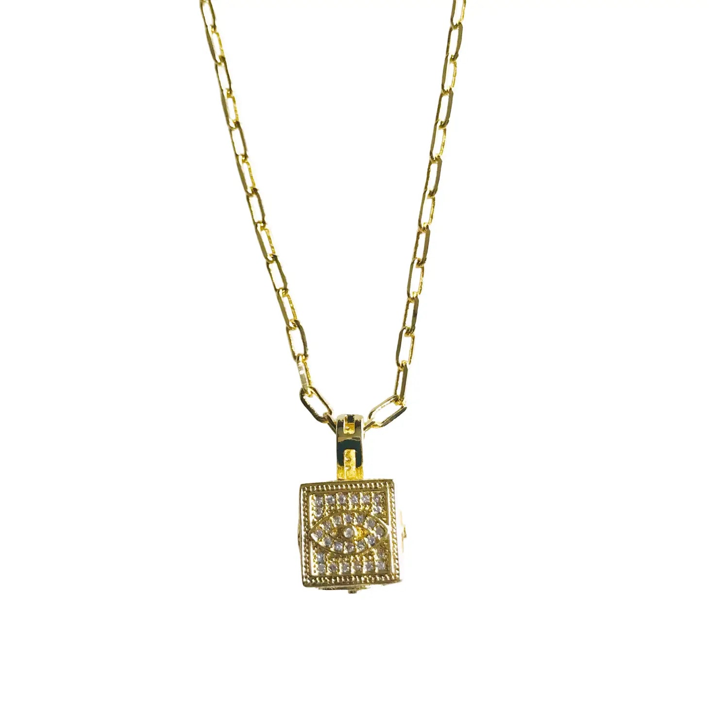 Pave Evil Eye Black Necklace