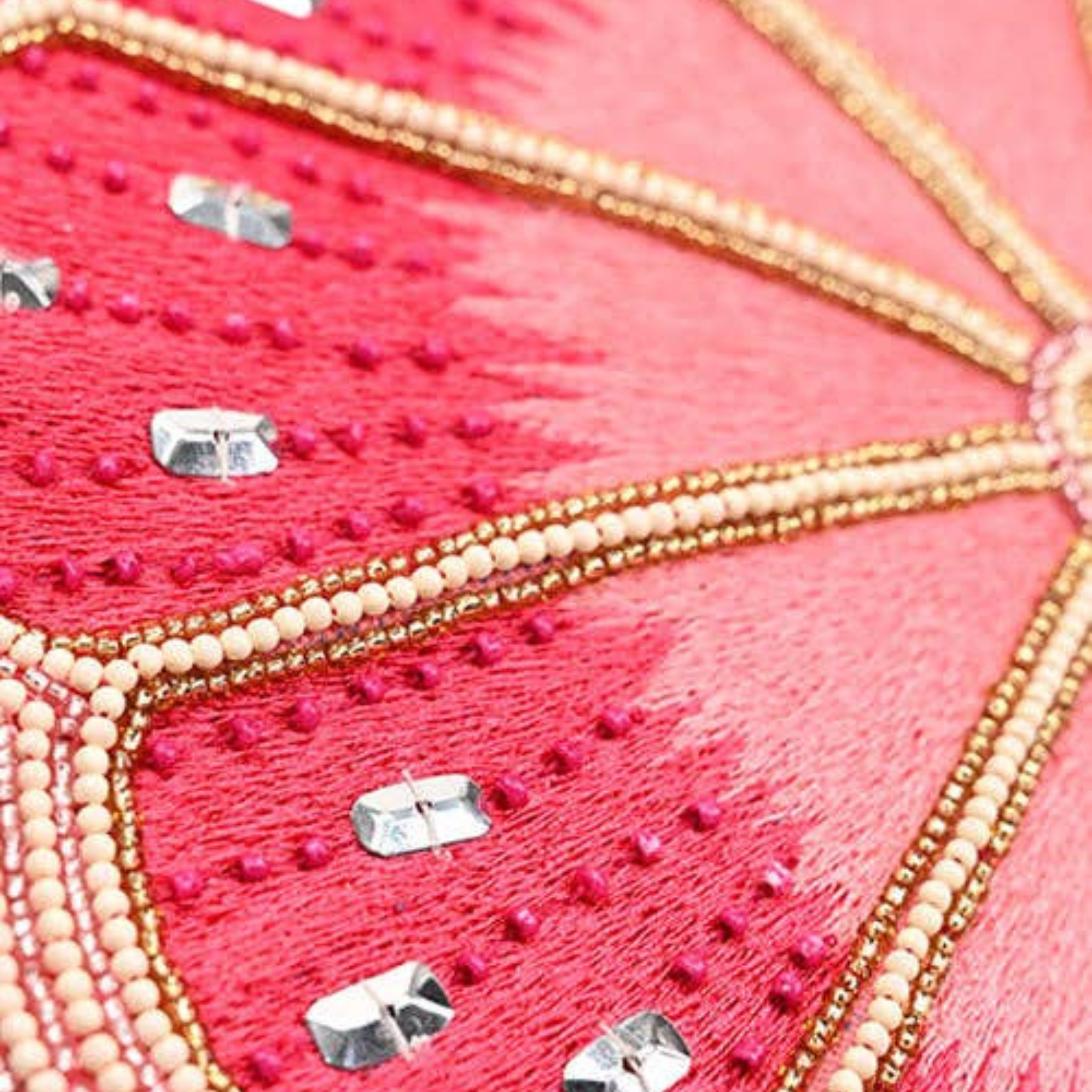 Cresent Pink Lemon Embellished Shoulder Bag