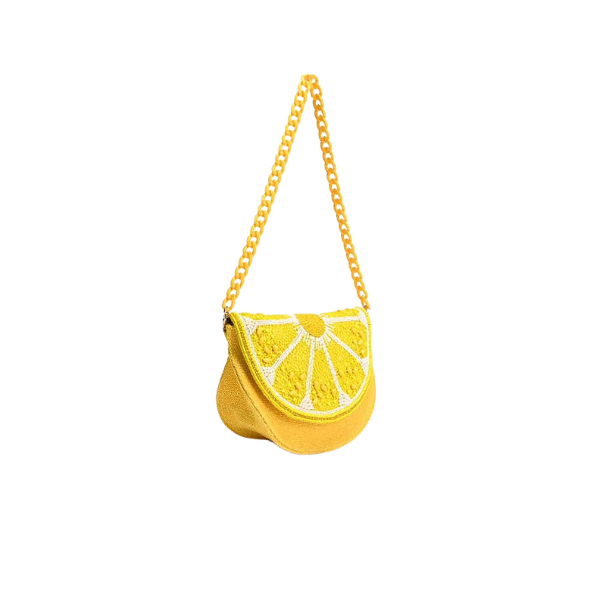 Couture Crescent Lemon Shoulder Bag