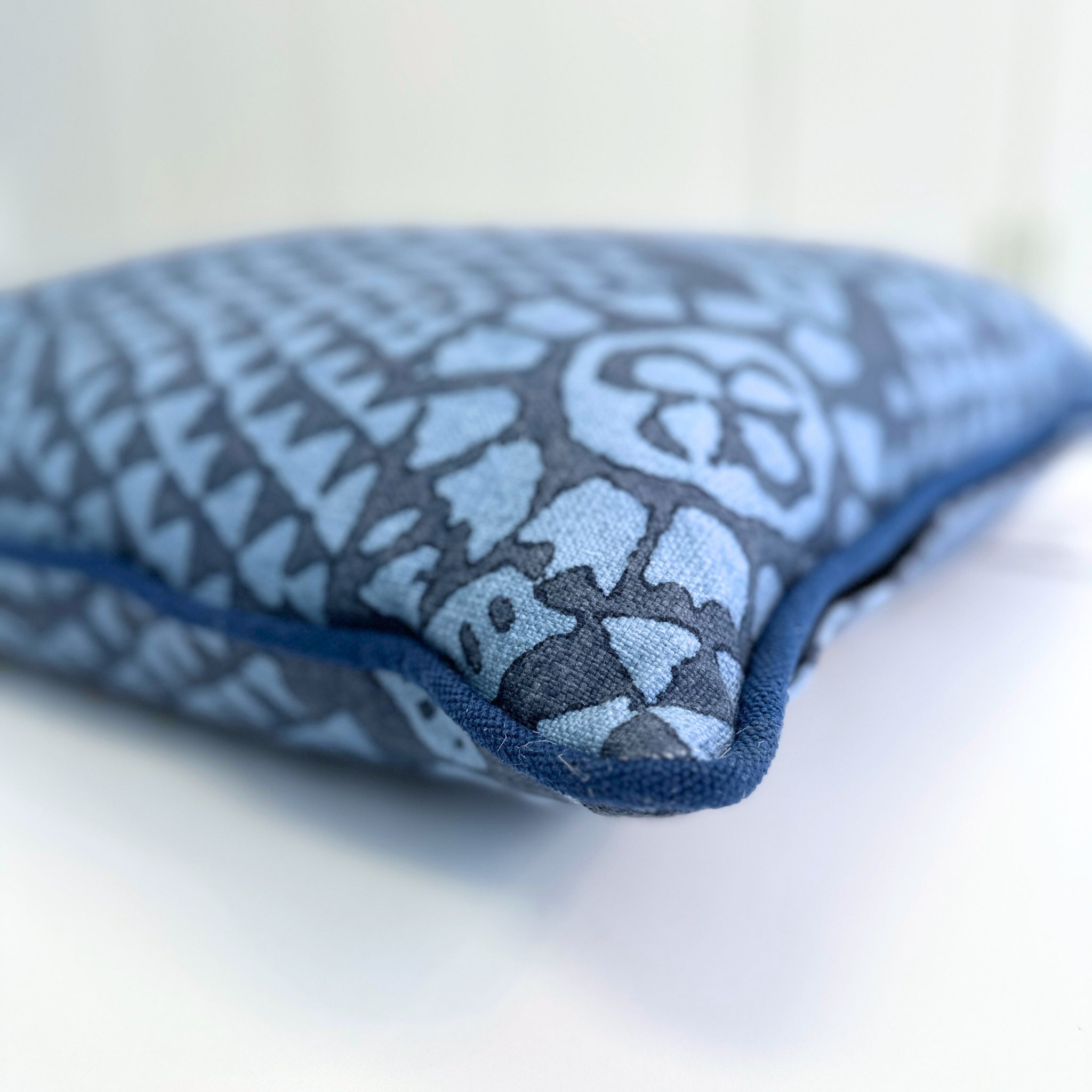 Navy Pattern Square Pillow | 20"x20"