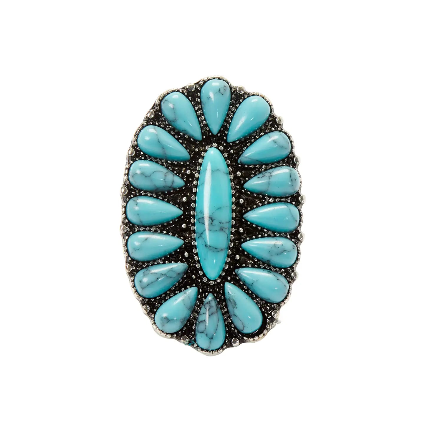 Navajo Flower Turquoise Ring