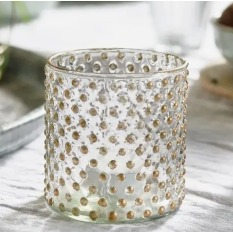 Gold Dot Tea Light Holder