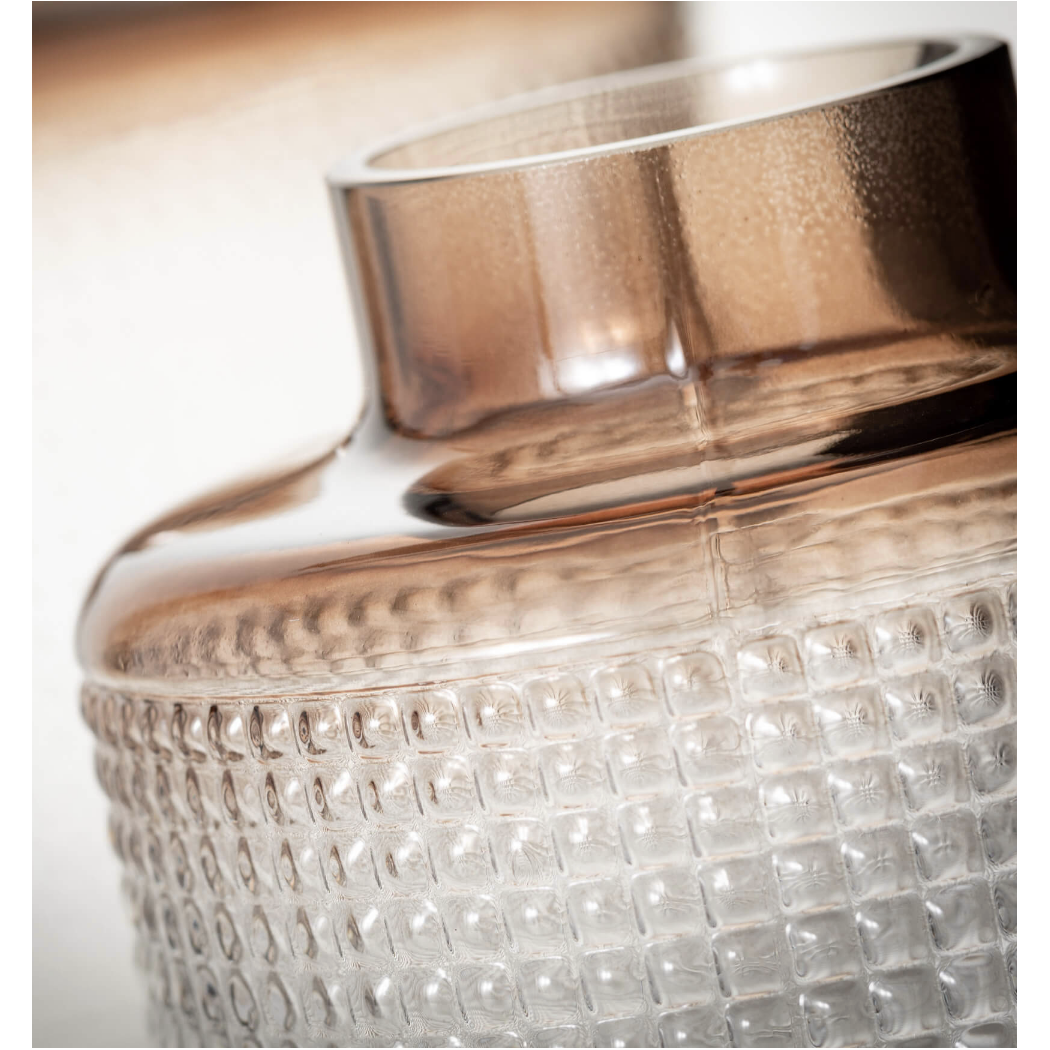 Taupe Tinted Glass Block Vase (2 Size Options)