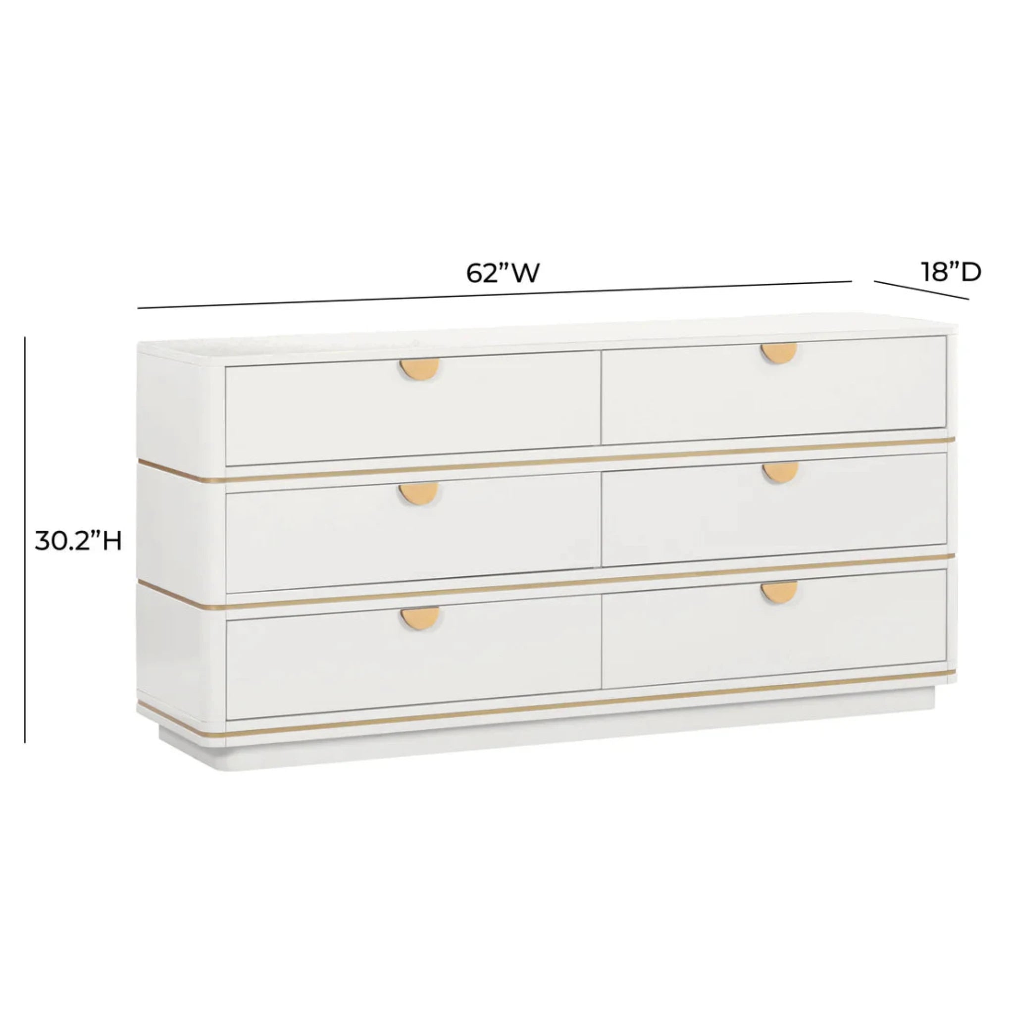 Julieta 6 Drawer Dresser | Cream