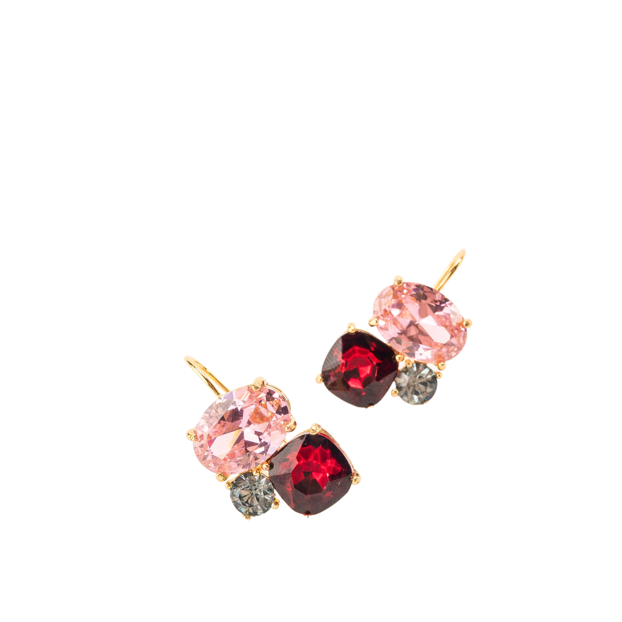 Skylar Cluster Drop Earrings | Pink
