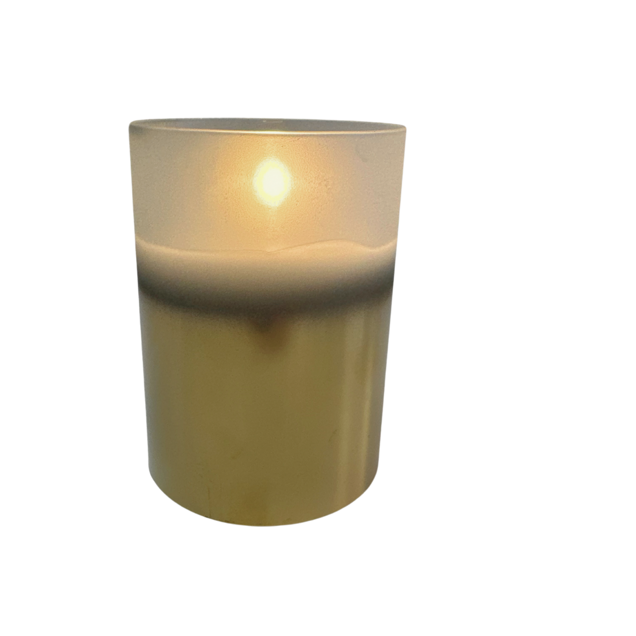 Frosted Metallic Radiance LED Flameless Candle | 3" x 5.5"