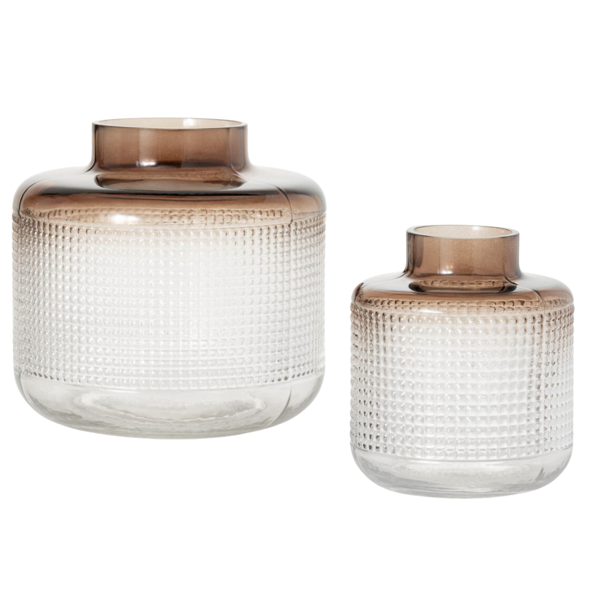 Taupe Tinted Glass Block Vase (2 Size Options)
