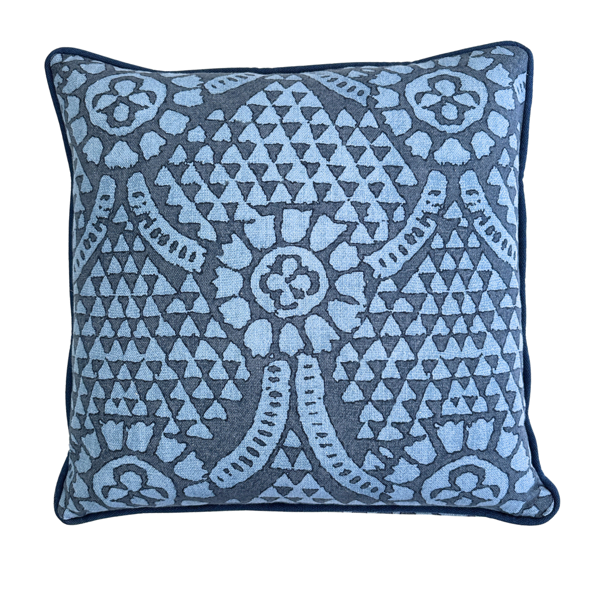 Navy Pattern Square Pillow | 20"x20"