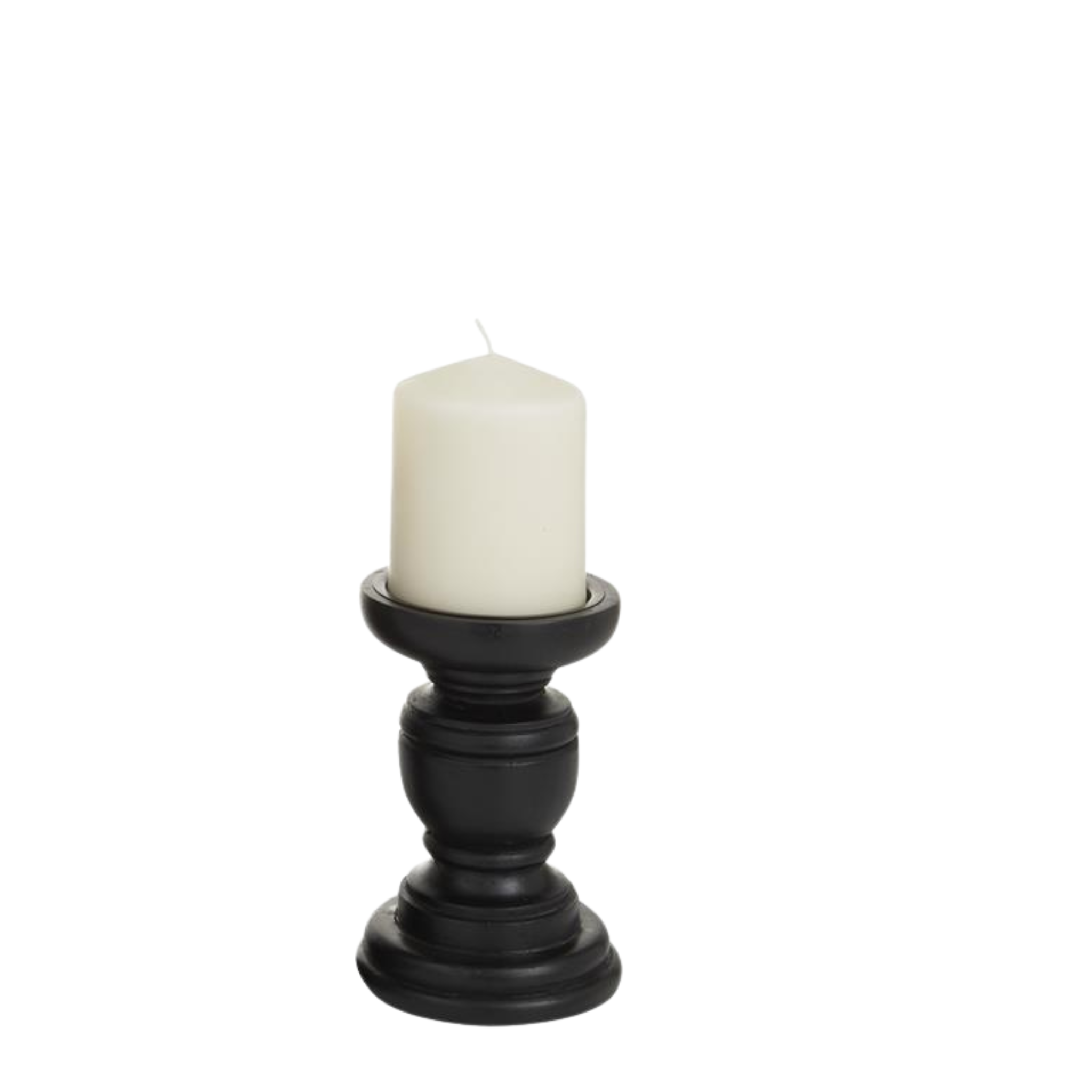 Black Mango Wood Pillar Candle Holder | 3 Sizes