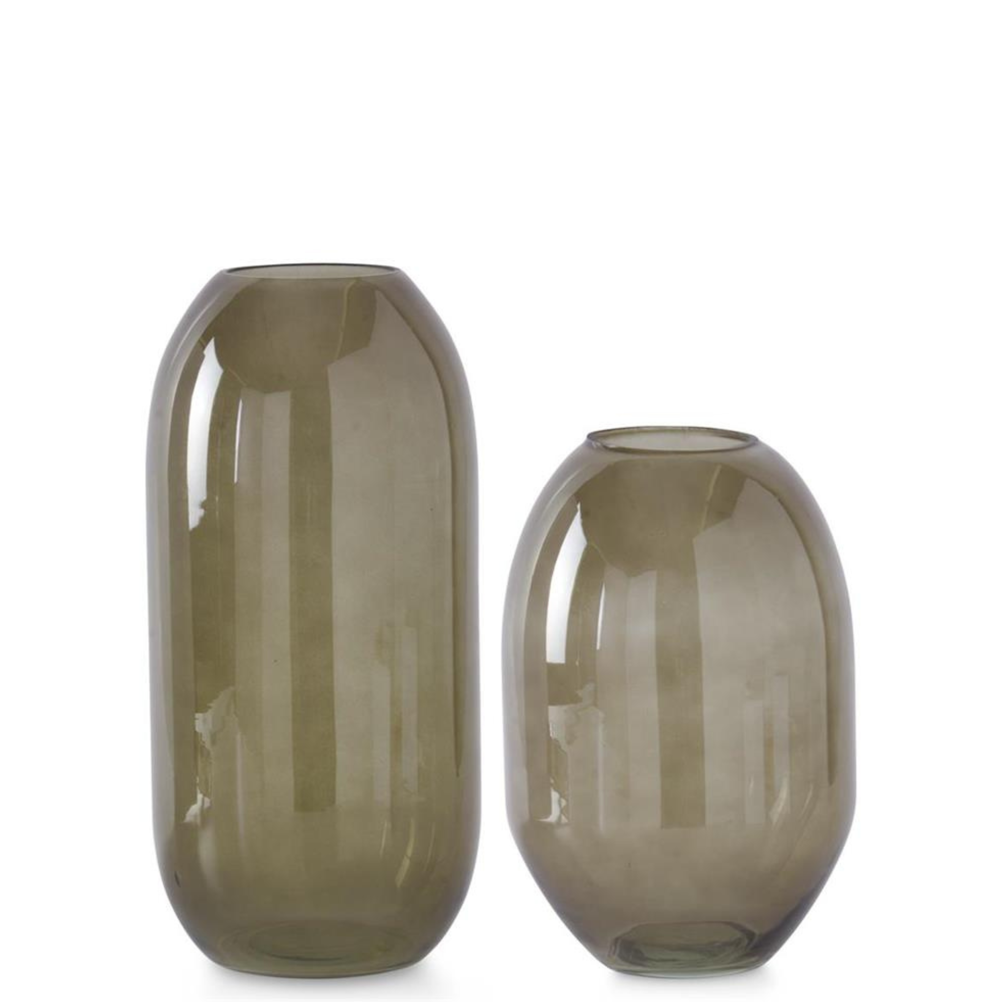 Transparent Green Domed Cylinder Vase