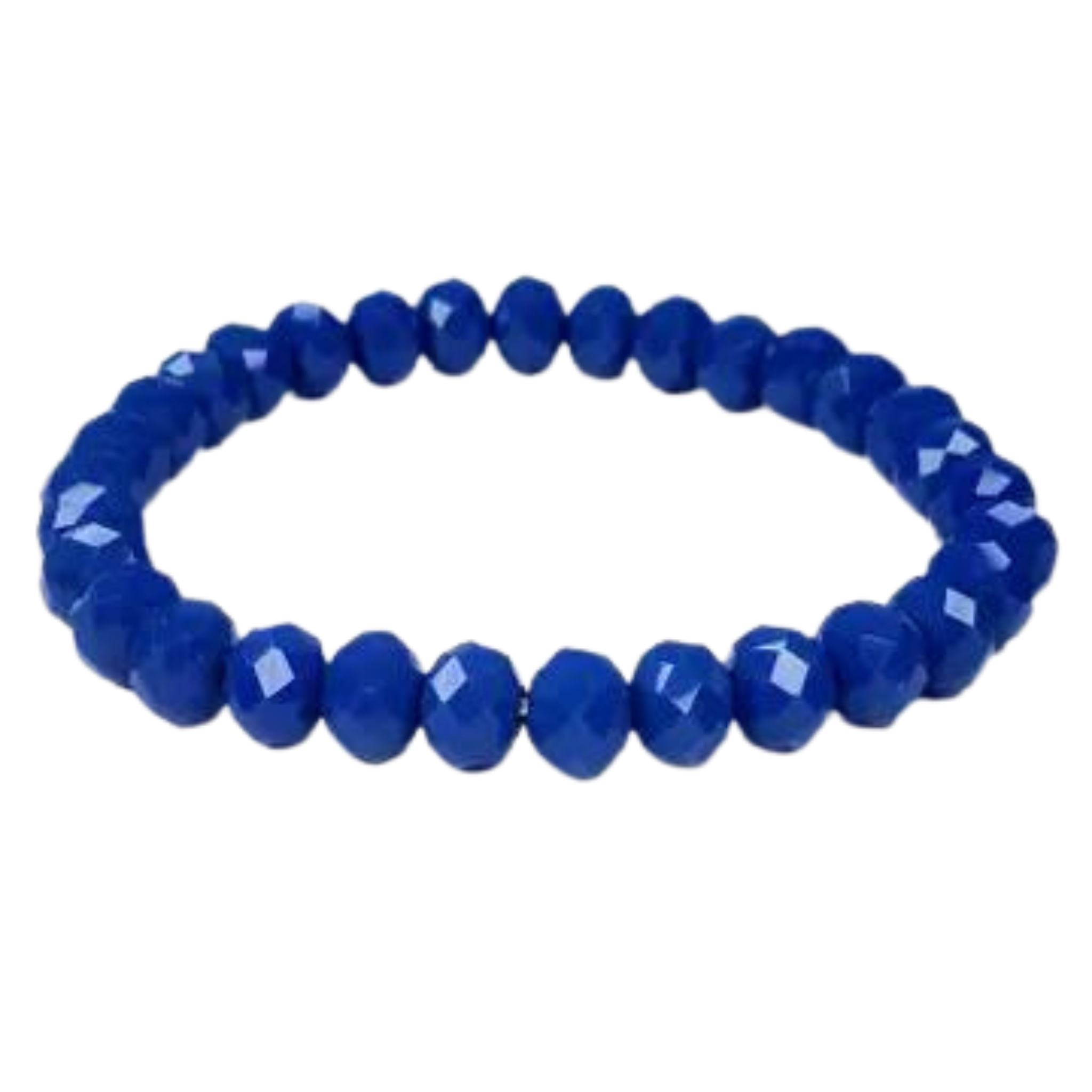 Rondelle Stretch Beaded Bracelet | Blue