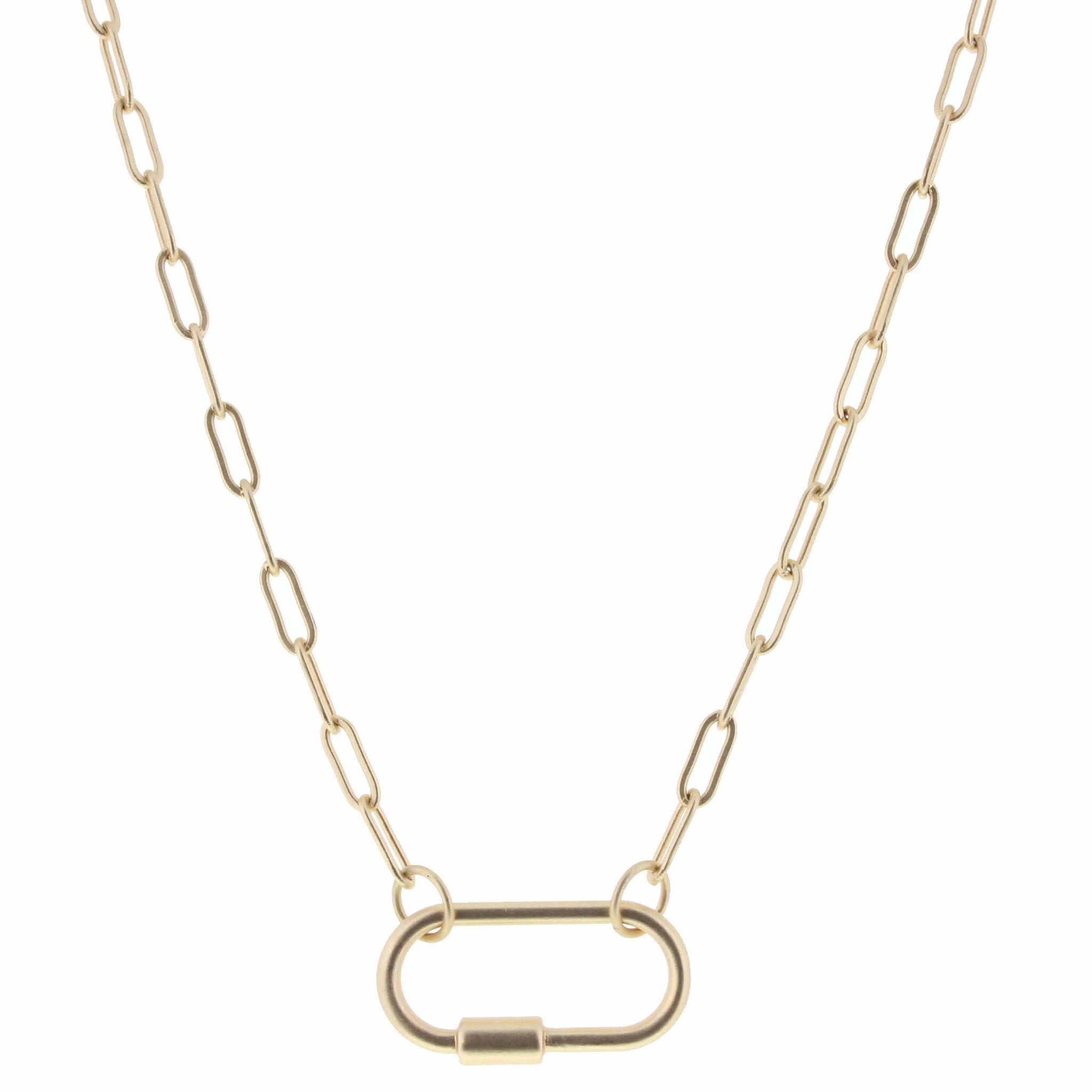 Matte Gold Carabiner Necklace