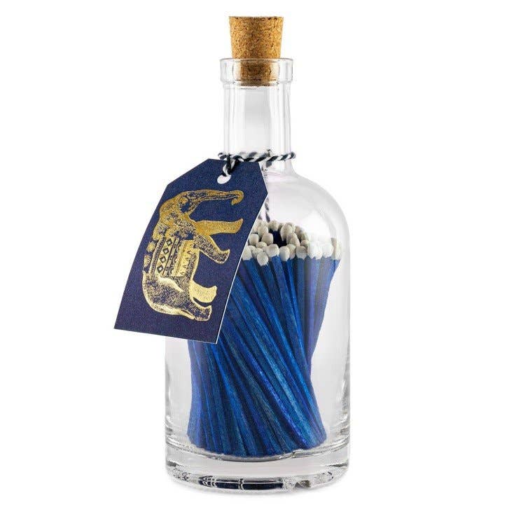 Blue Elephant Bottle Glass Bottle Matches