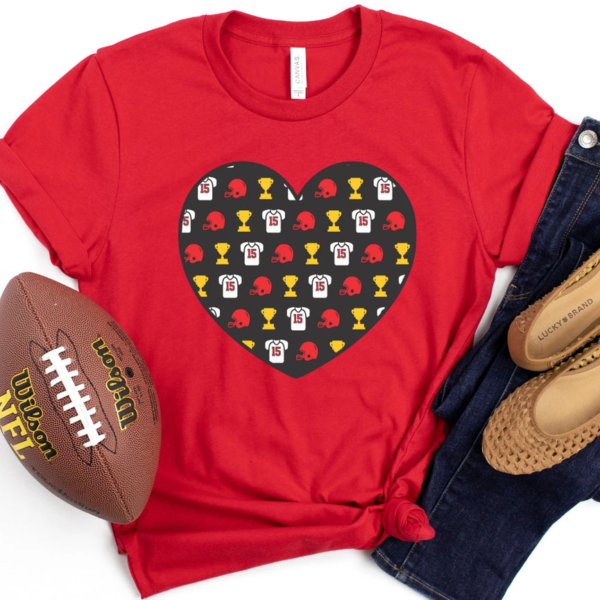 KC Mahomes Heart Red Tee