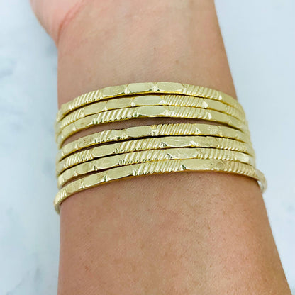 Hammered Bangles Bracelet Set (7)