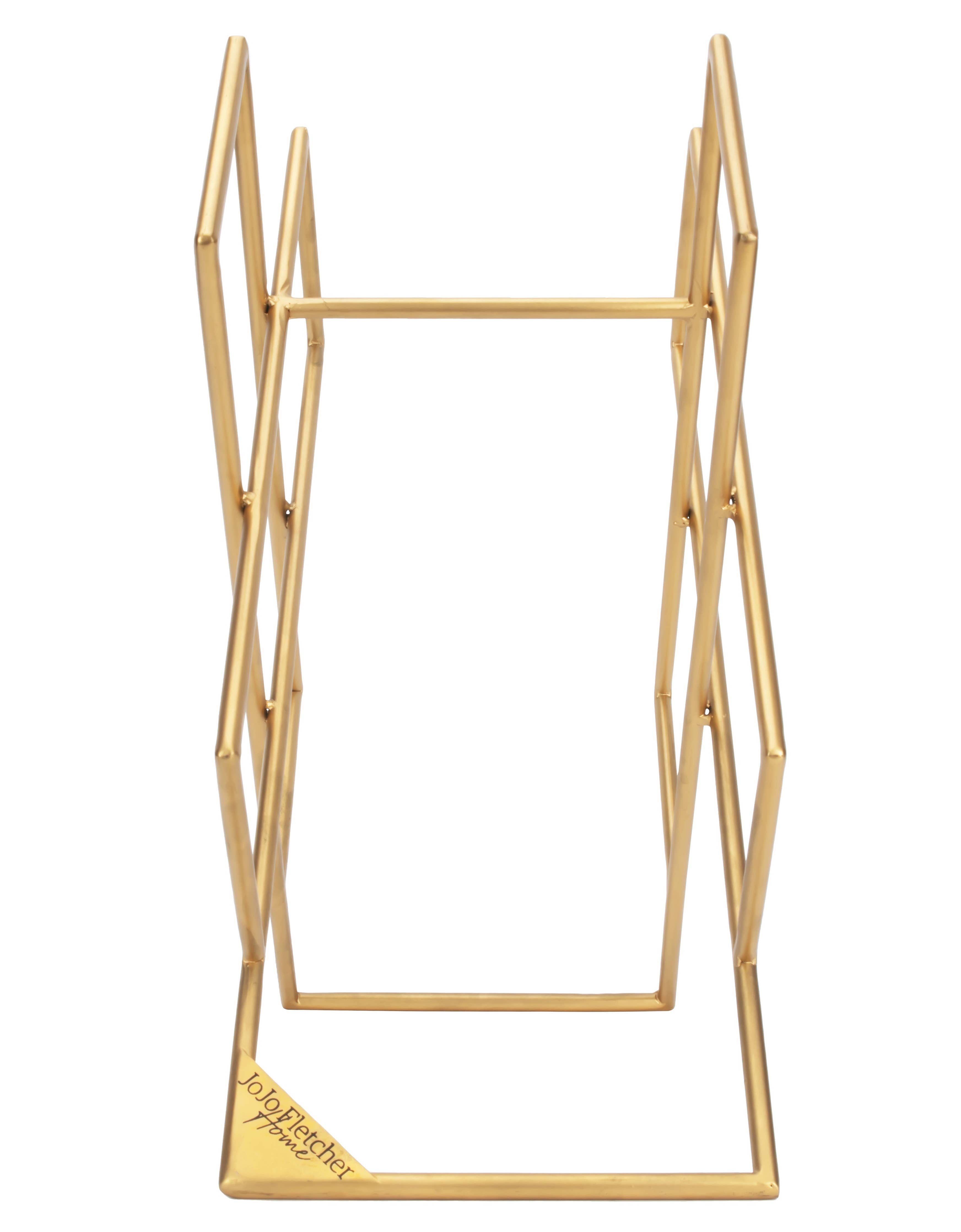 5 Section Standing Metal Gold Wine Rack