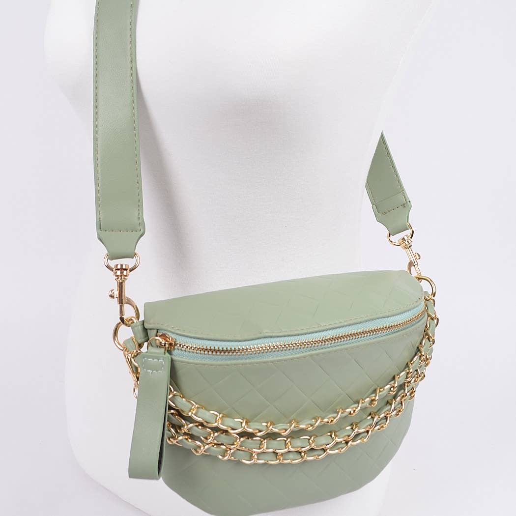 Quilted Multi Layered Chain Crossbody Bag