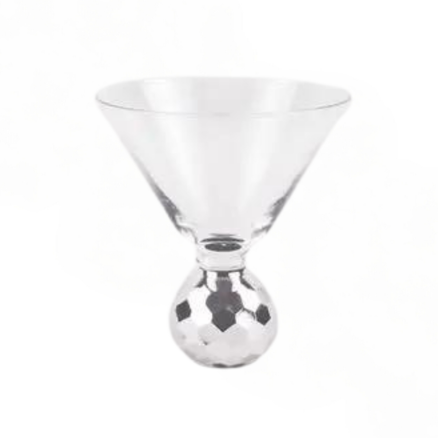 Silver Disco Hammered Martini Glass