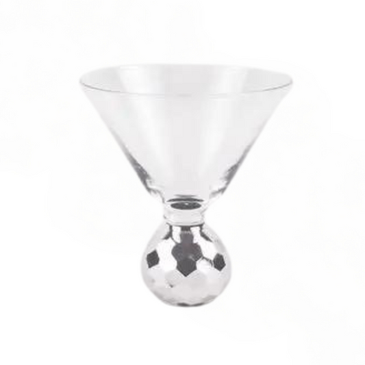 Silver Disco Hammered Martini Glass