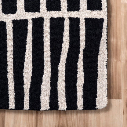 Hand Tufted Lemuel Area Rug: Black / Rectangle / 9' 6" x 13' 6"