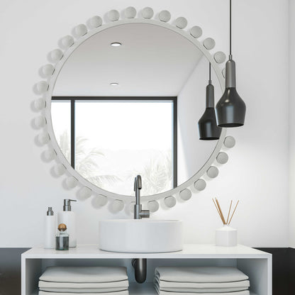 Cyra Round Mirror | White