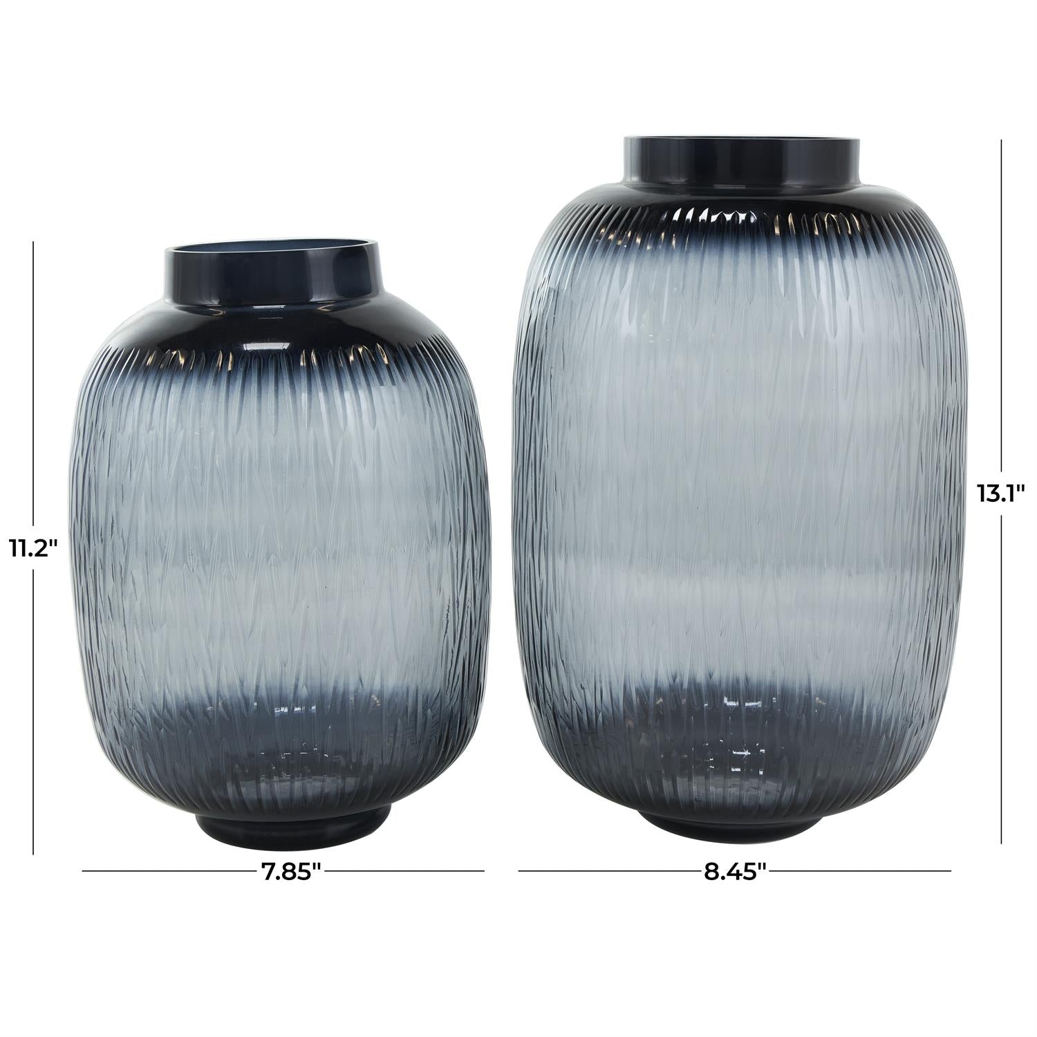 Black Glass Textured Vase | 2 Sizes