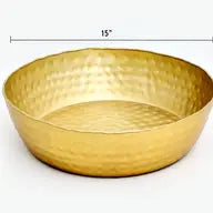 Large Gold Aluminum Serving Bowl