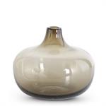 Brown Handblown Bubbled Glass Vase