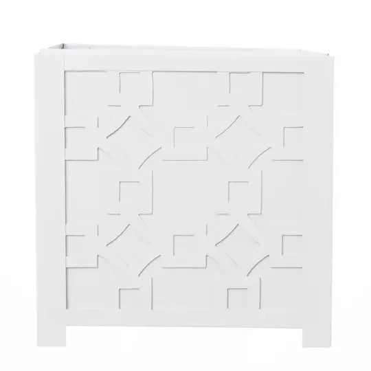 Fretwork White Planter