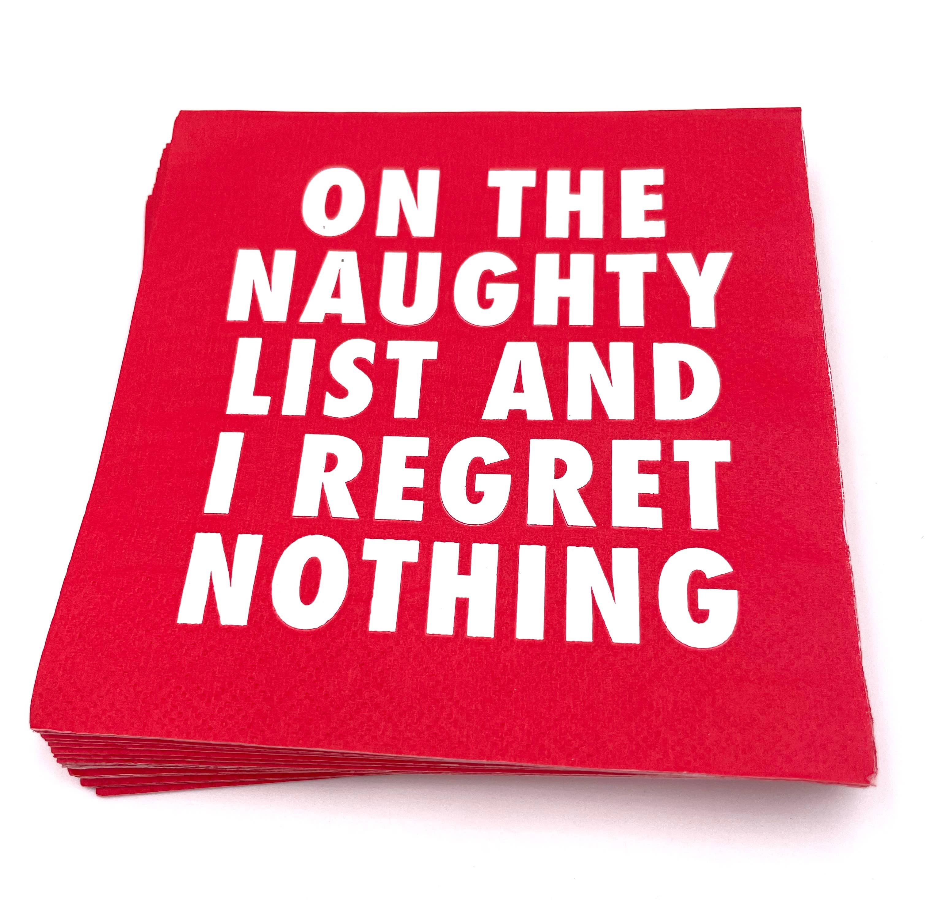 Christmas Cocktail Funny Napkins | I Regret Nothing