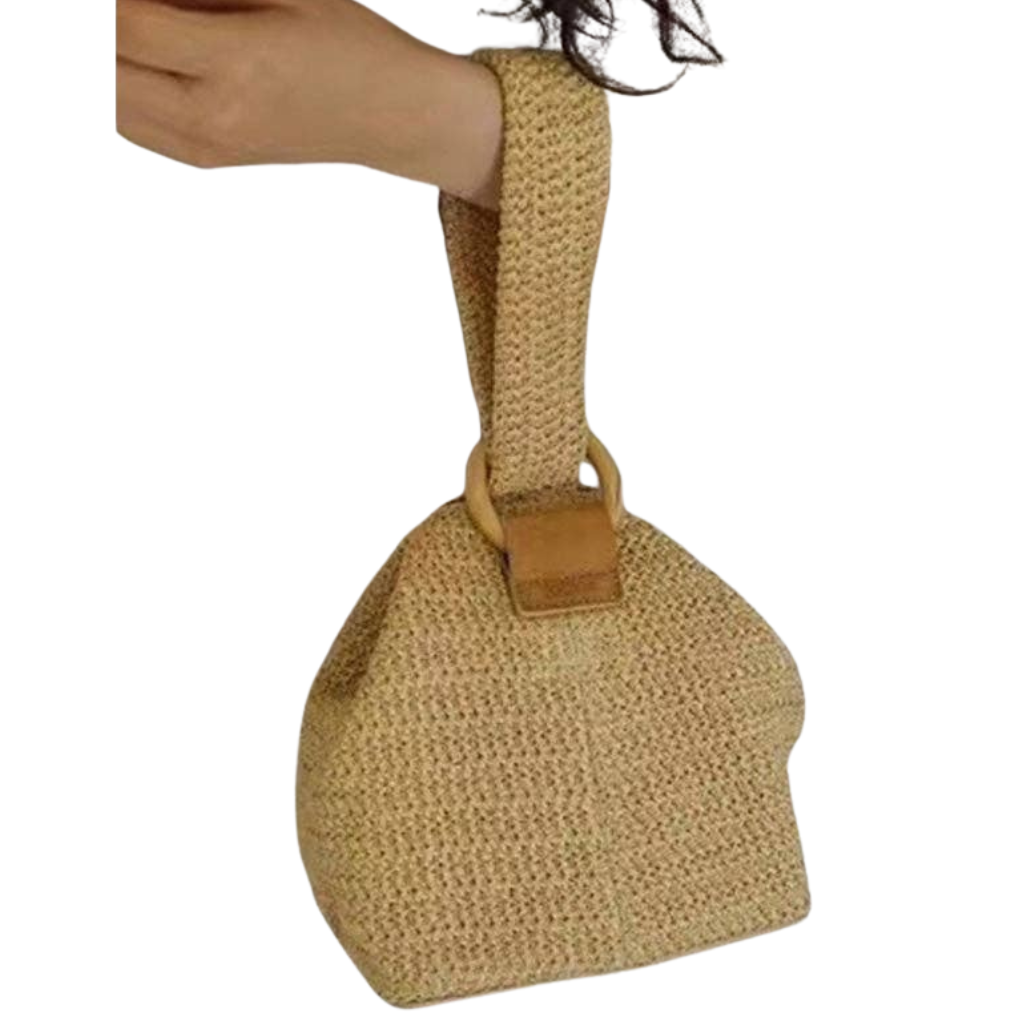 Casual Weave Handbag | Khaki