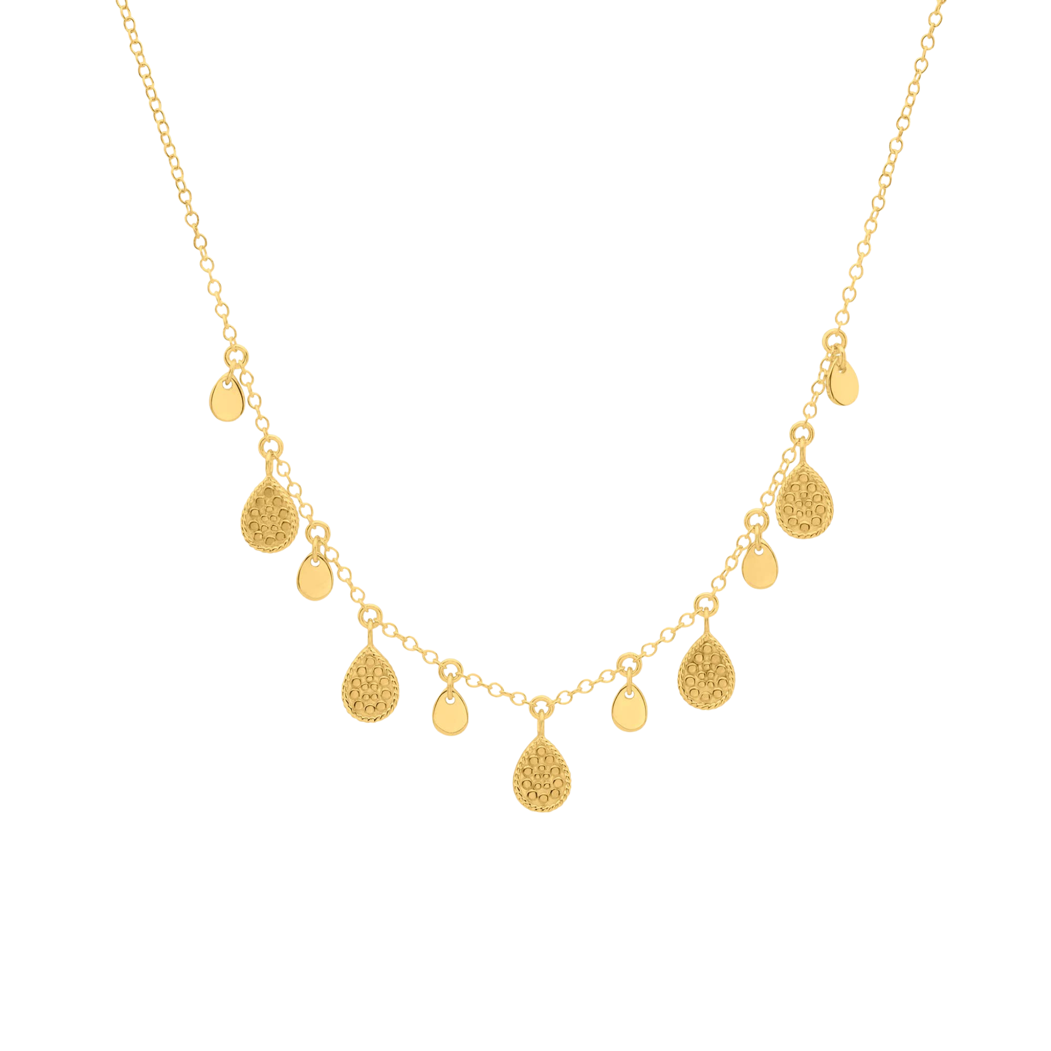 Harmony Drop Charm Necklace – 15–17" Adjustable – Gold