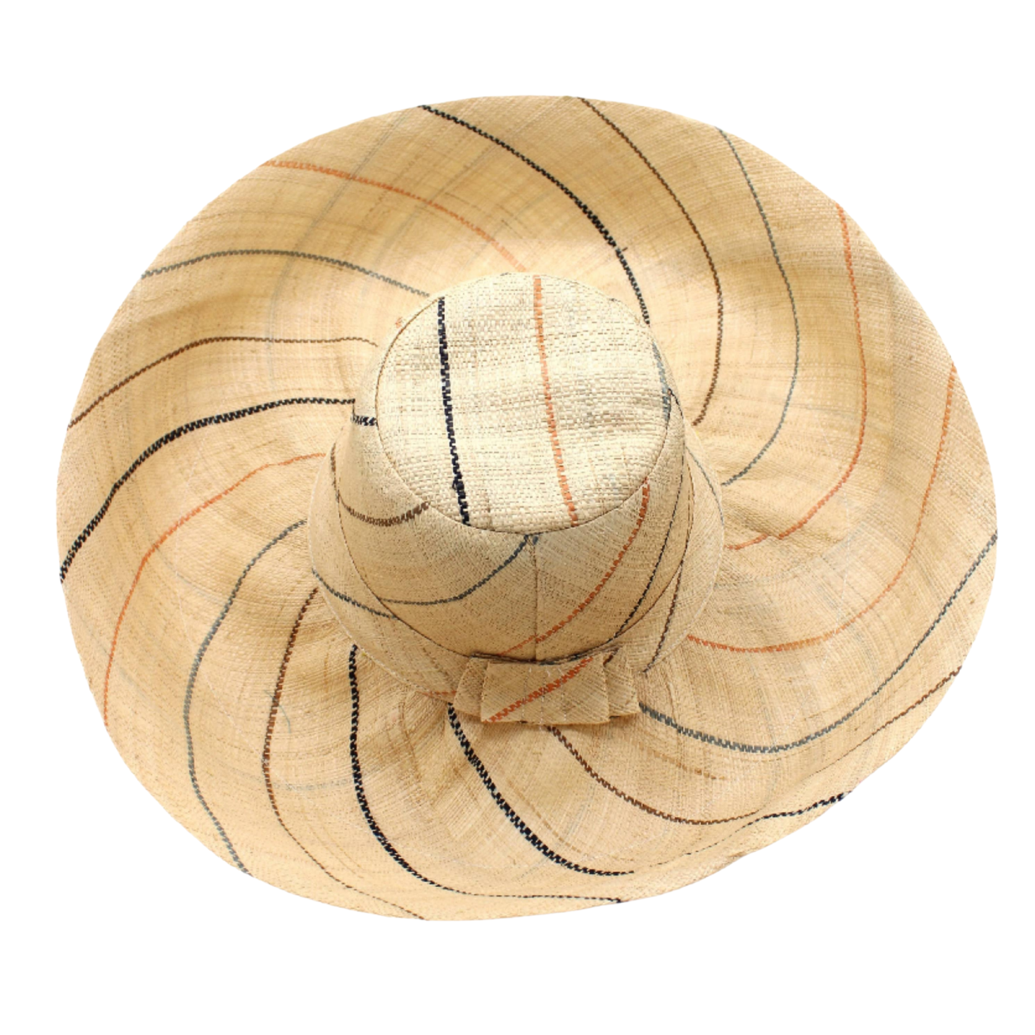 Monica Pinstripe Packable Straw Sun Hat | Blue Multicolor