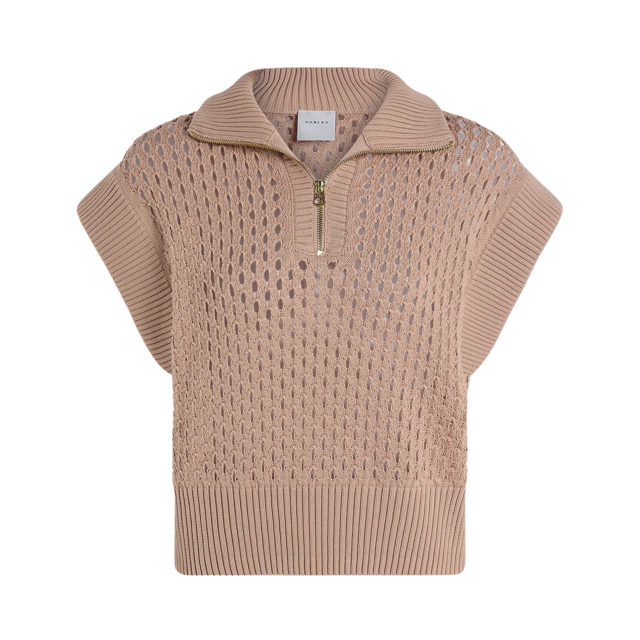 Gaines Half Zip Knit | Light Taupe