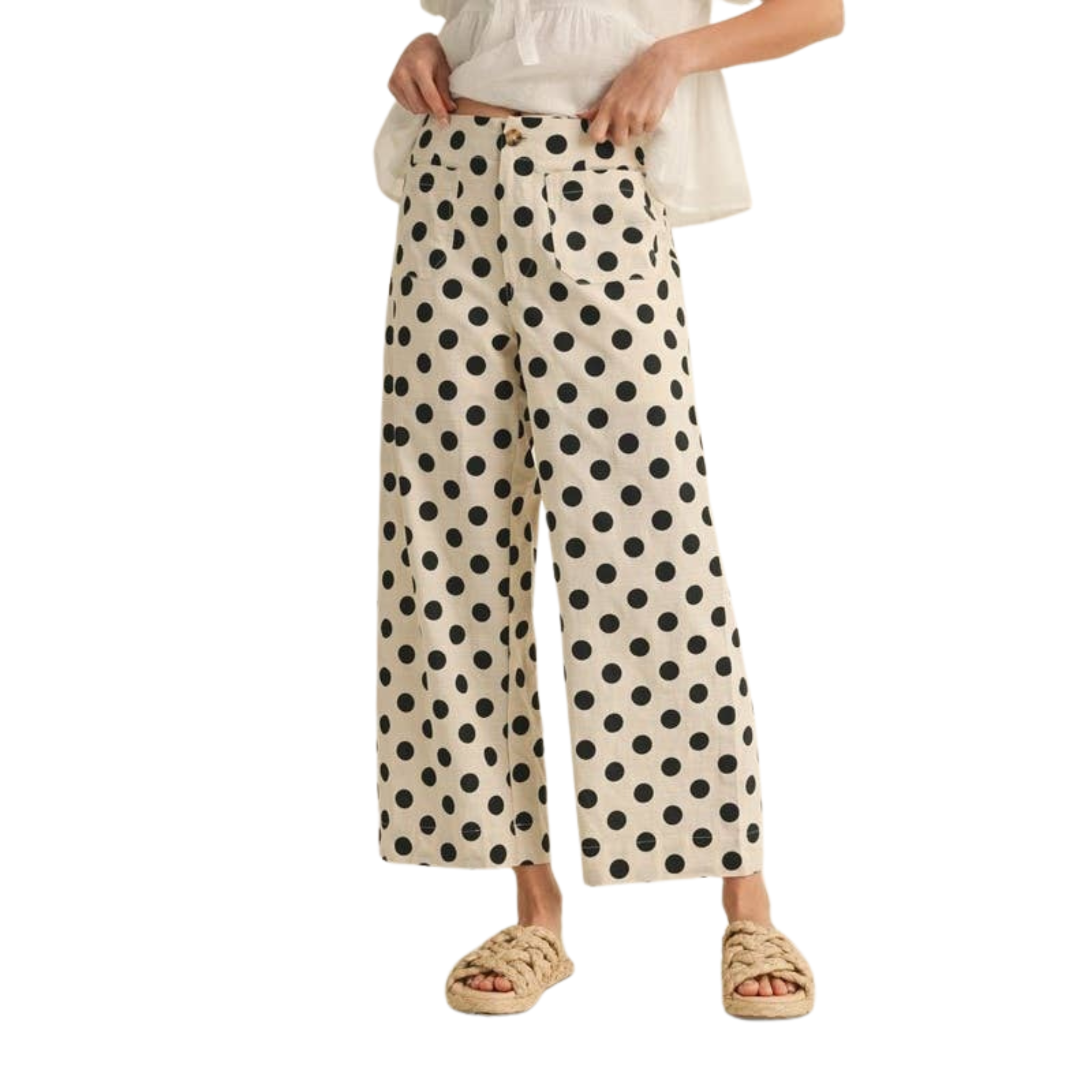 Polka Dot Wide Leg Pants