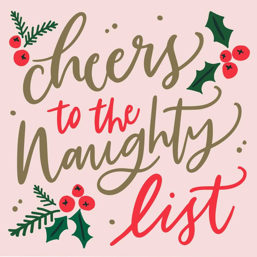 Funny Christmas Napkins | Cheers to the Naughty List