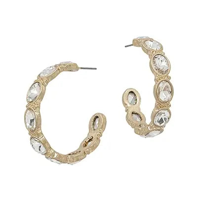 Clear Crystal Hoop Earrings