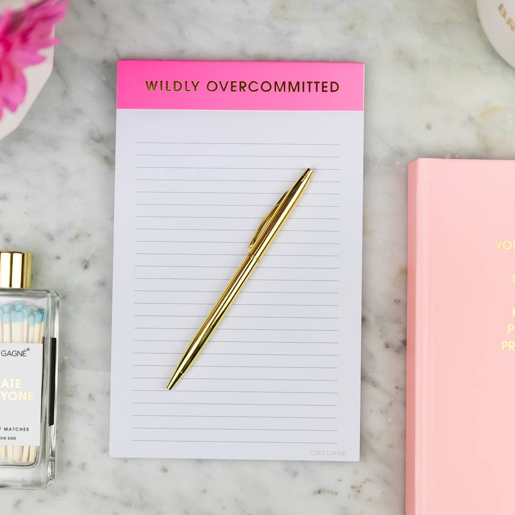 "Wildly Overcommitted" Notepad - Bright Pink