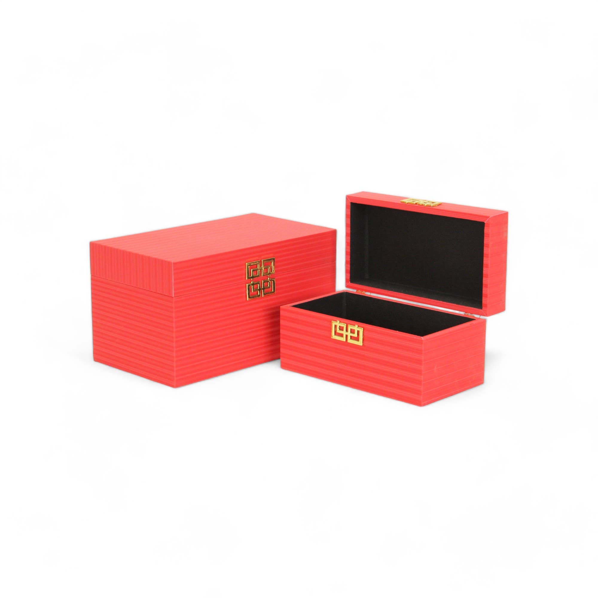 Red Striped Storage Box Gold Emblem | 2 Sizes