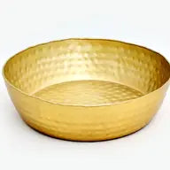 Large Gold Aluminum Serving Bowl