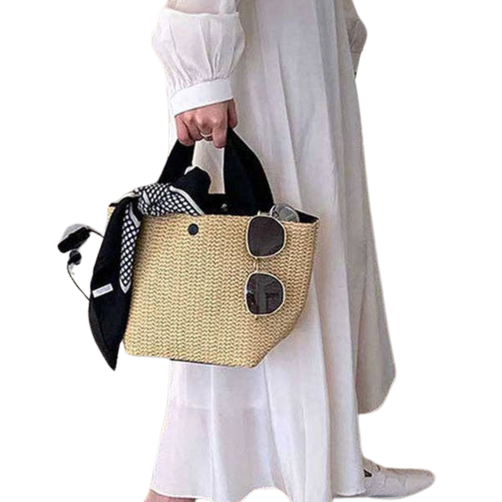 Split-Joint Woven Handbag