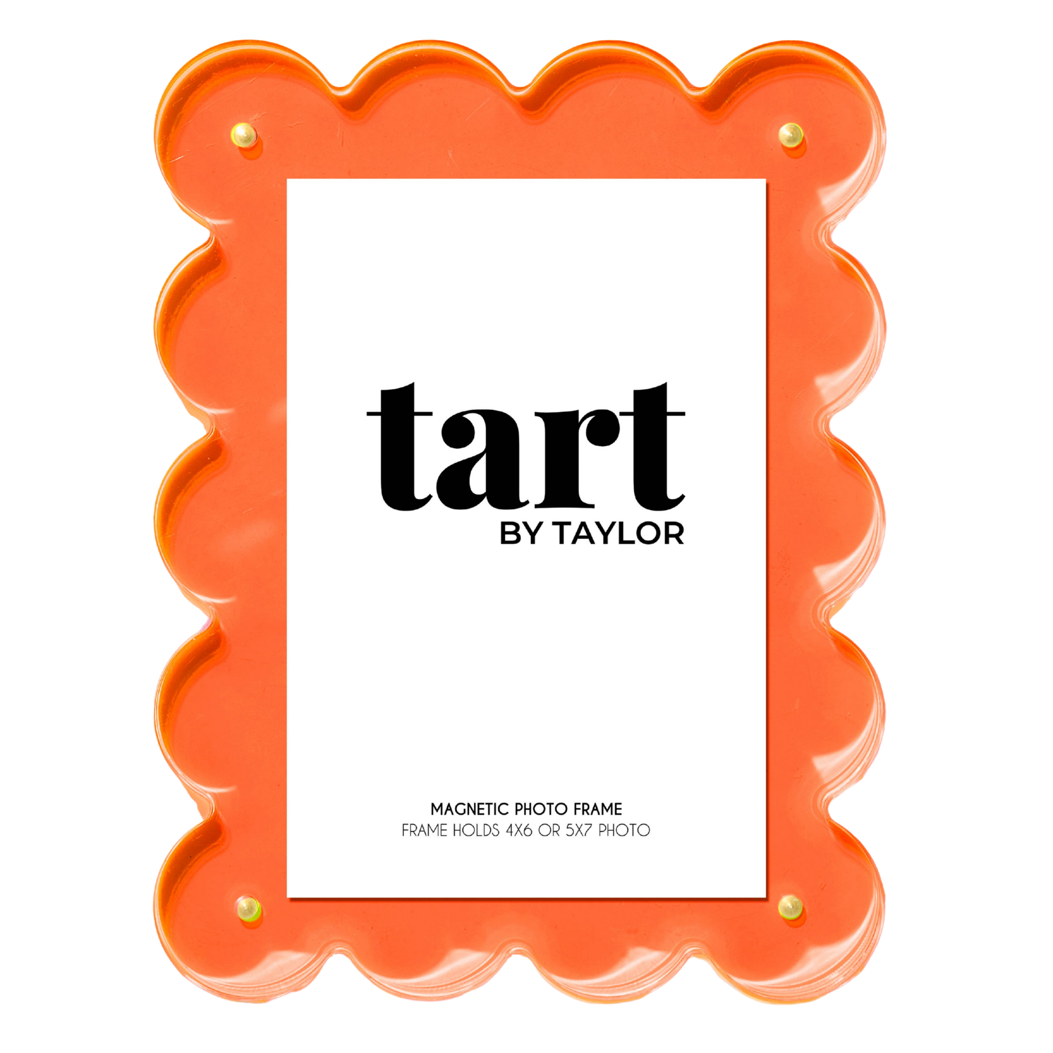 Neon Orange Scalloped Acrylic Picture Frame