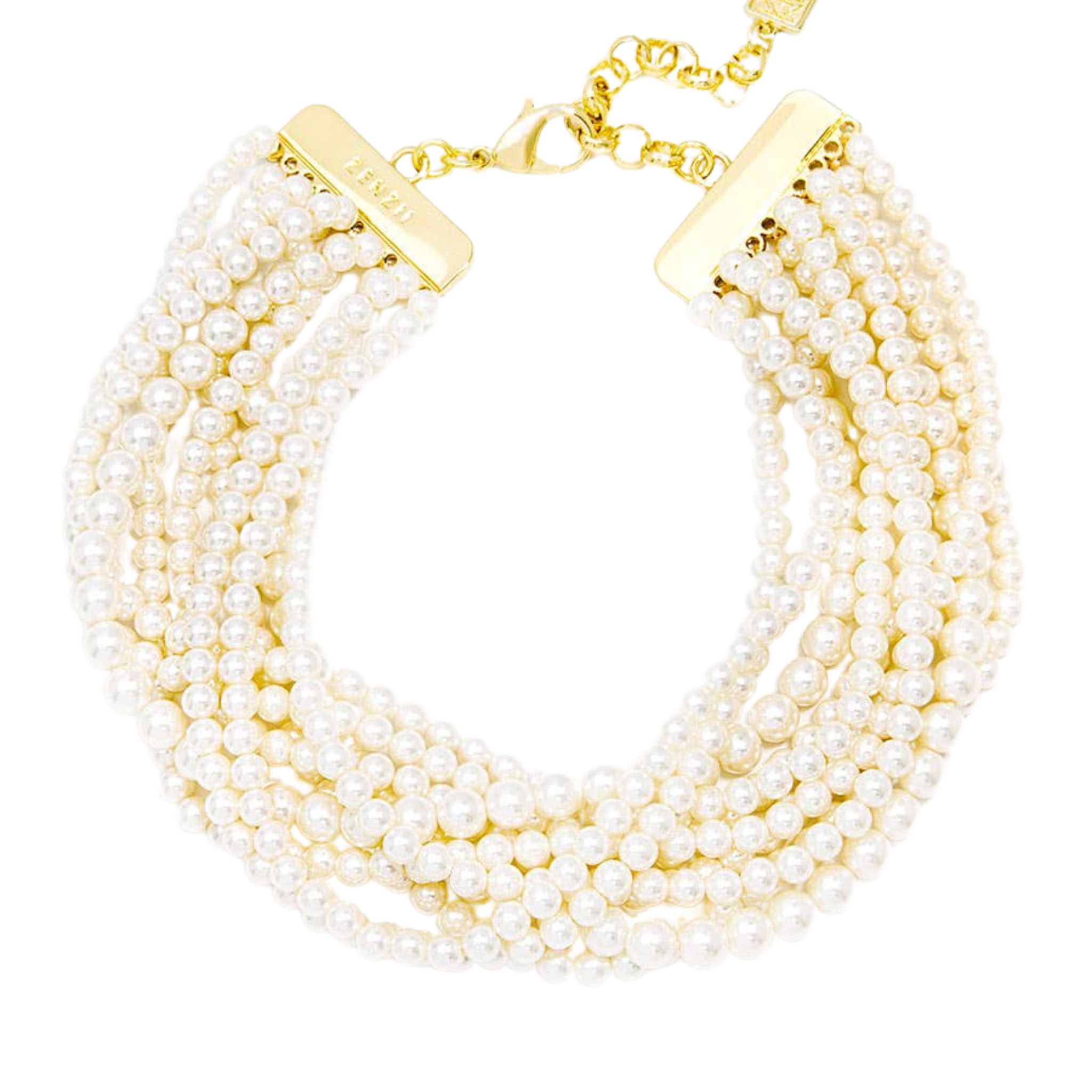10 Strand Small Pearl Collar Necklace