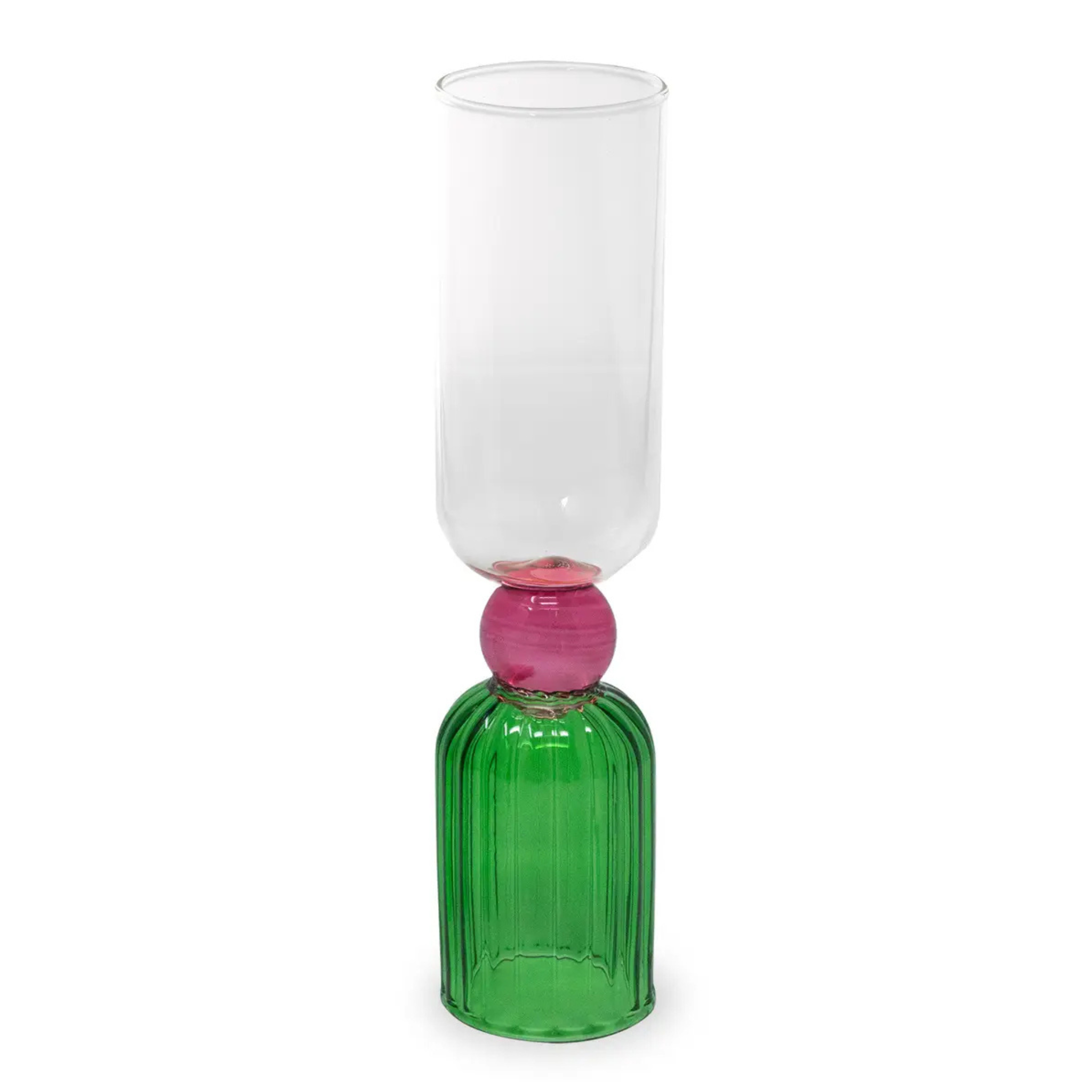 Tipsy Turvy Bar Glass | Pink & Green