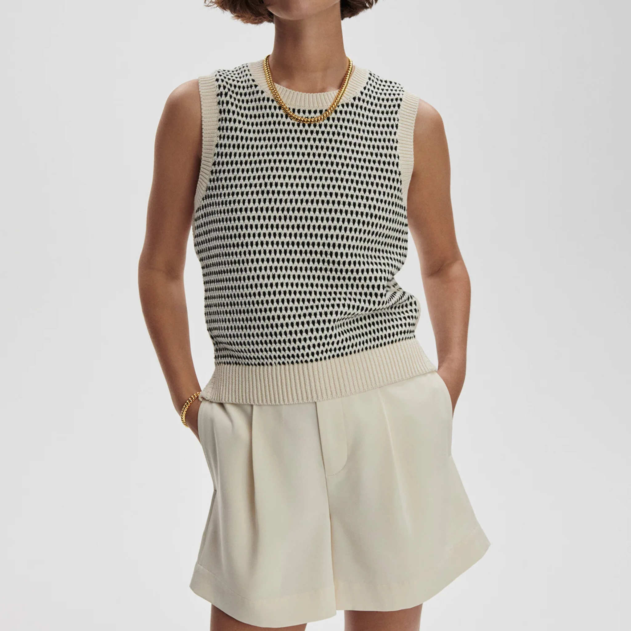 Knowles Textured Knit Vest | Birch Multi