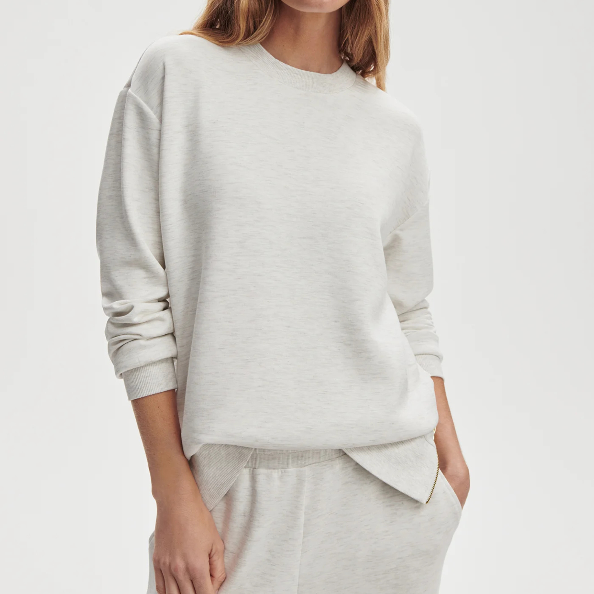 Gabriella Sweat Top | Ivory Marl
