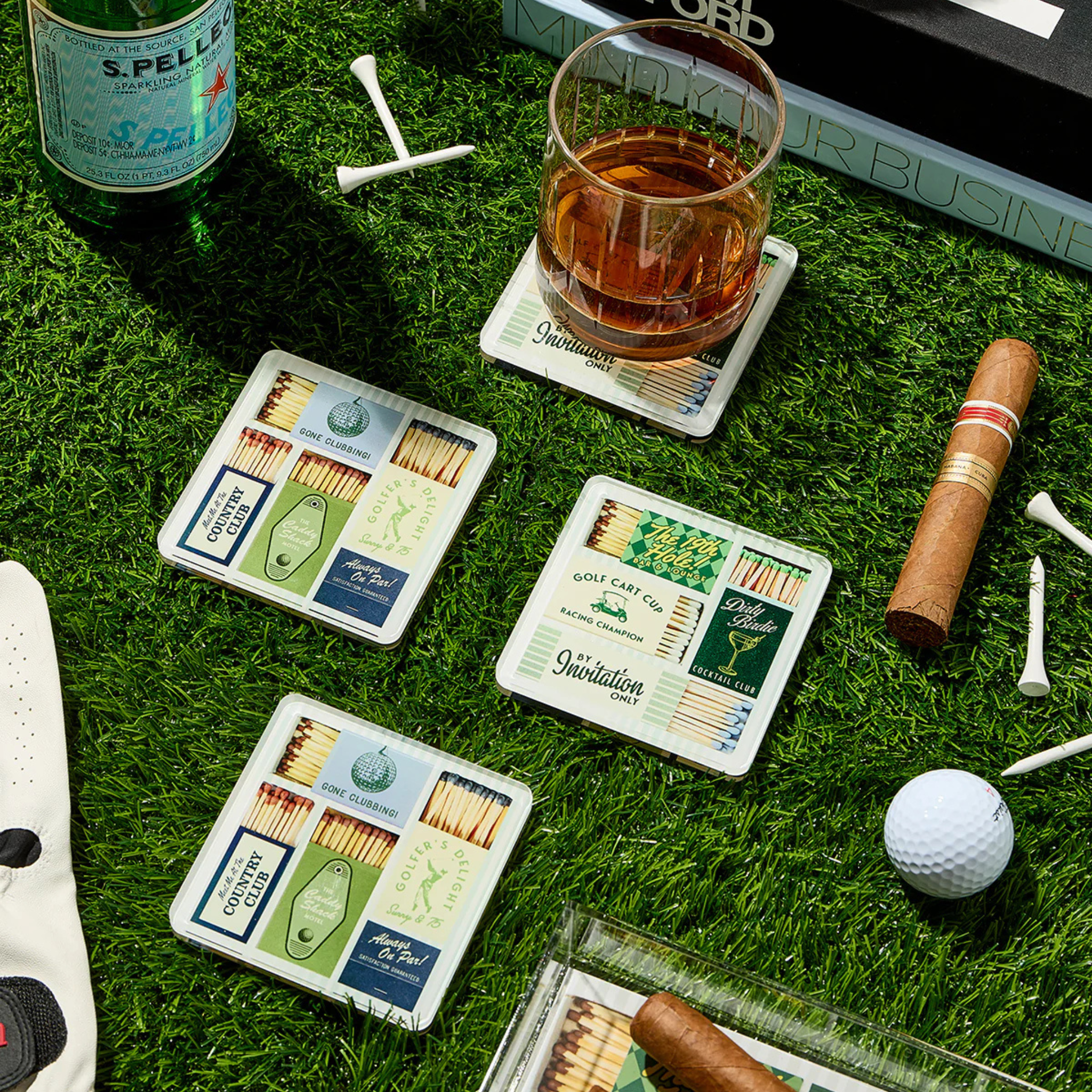 Golf Matchbook Coaster