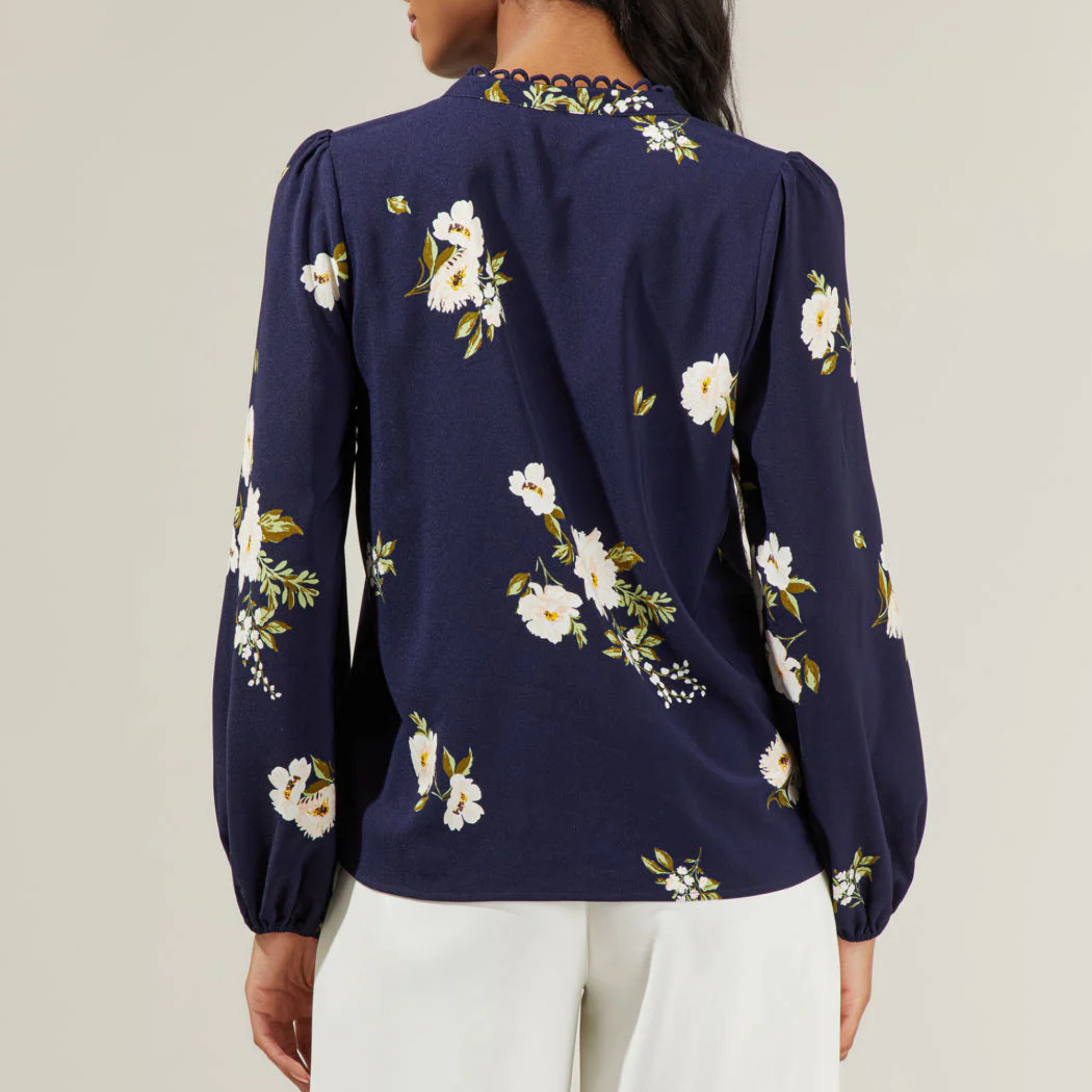 Arlene Floral Split Neck Blouse